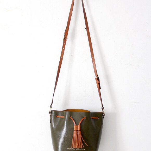 Dooney & Bourke Serena Drawstring Crossbody – Green Embossed Leather - Picture 11 of 16